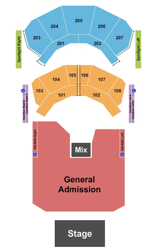seating chart for The Andrew J Brady ICON Music Center - Endstage GA - eventticketscenter.com